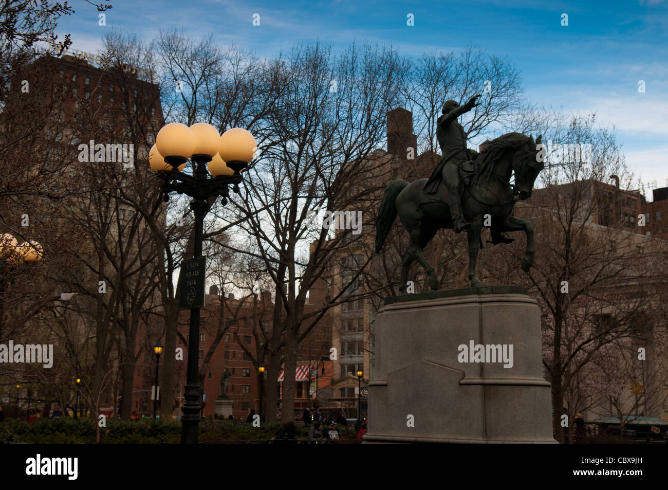 Statue von Washington im Park des Union Square in Manhattan, New