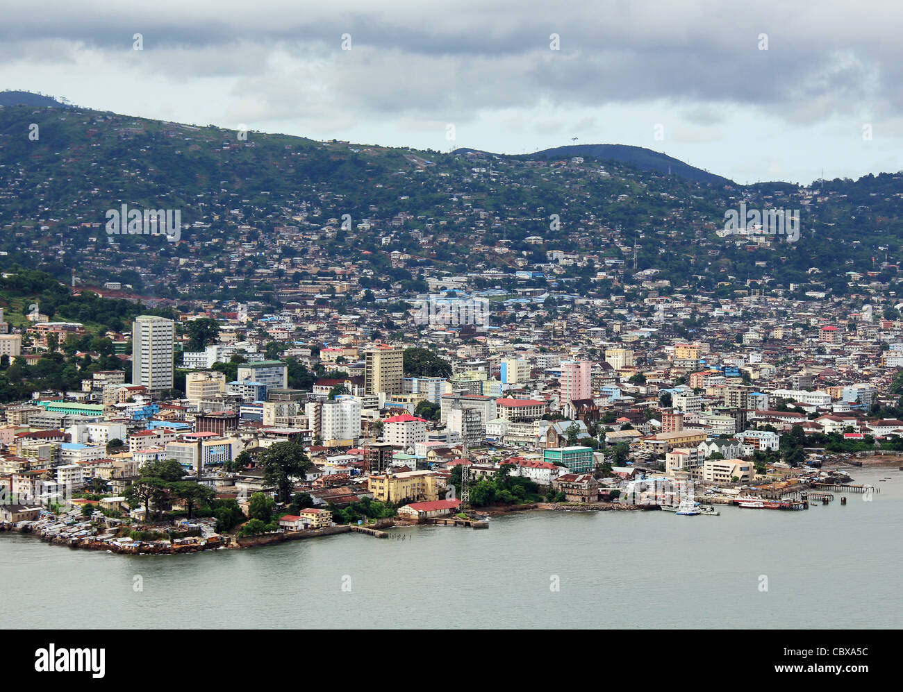 Luftaufnahme von Freetown, Sierra Leone Stockfoto