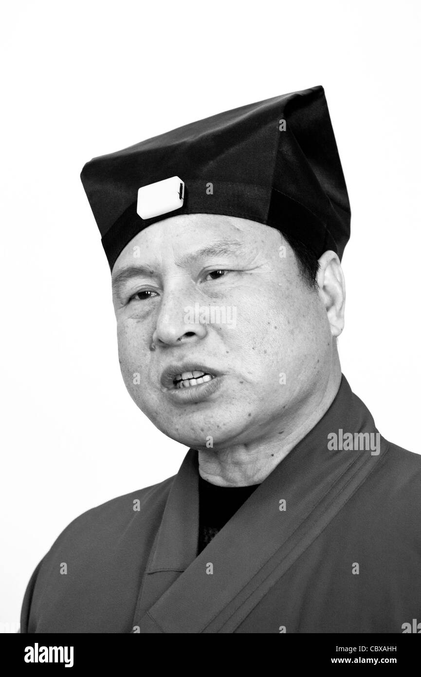 Beijing. Herr Yuan ZhiHong ist die führende Taoist von Peking und der Abt des Tempels DongYue. Stockfoto