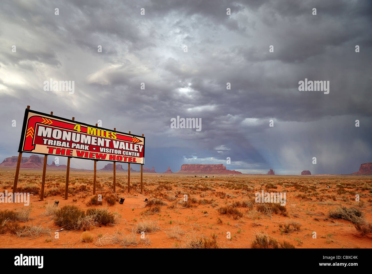 Sturm auf Monument Valley Stockfoto