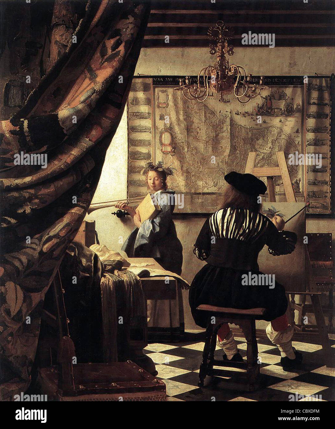Johannes Vermeer die Kunst der Malerei 1665-1666 Kunsthistorisches Museum - Wien Stockfoto