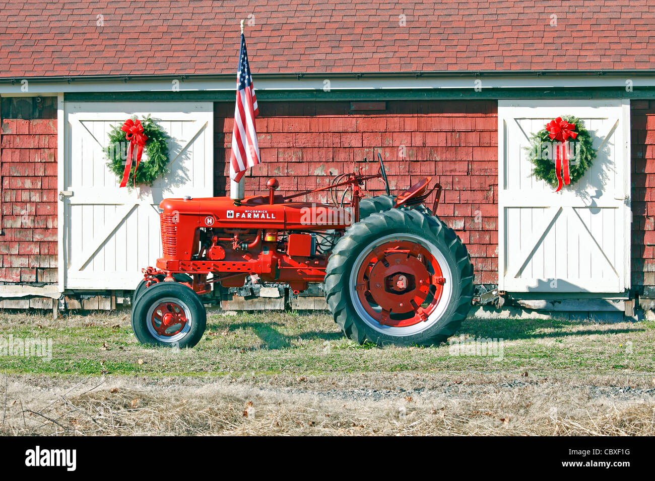 Bauernhof Traktor östlichen Long Island NY Stockfoto
