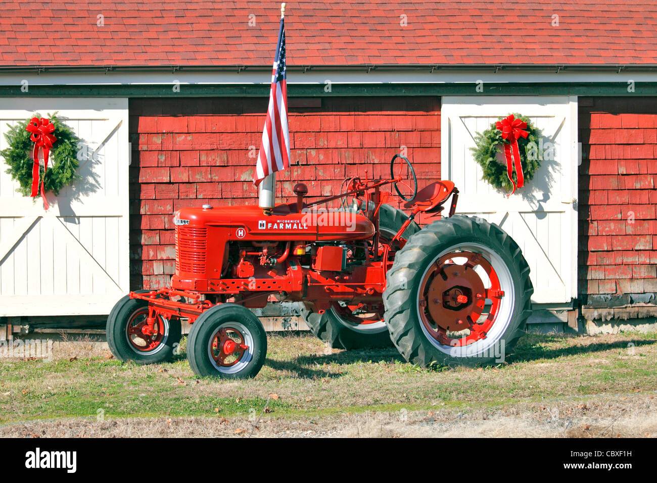 Bauernhof Traktor östlichen Long Island NY Stockfoto
