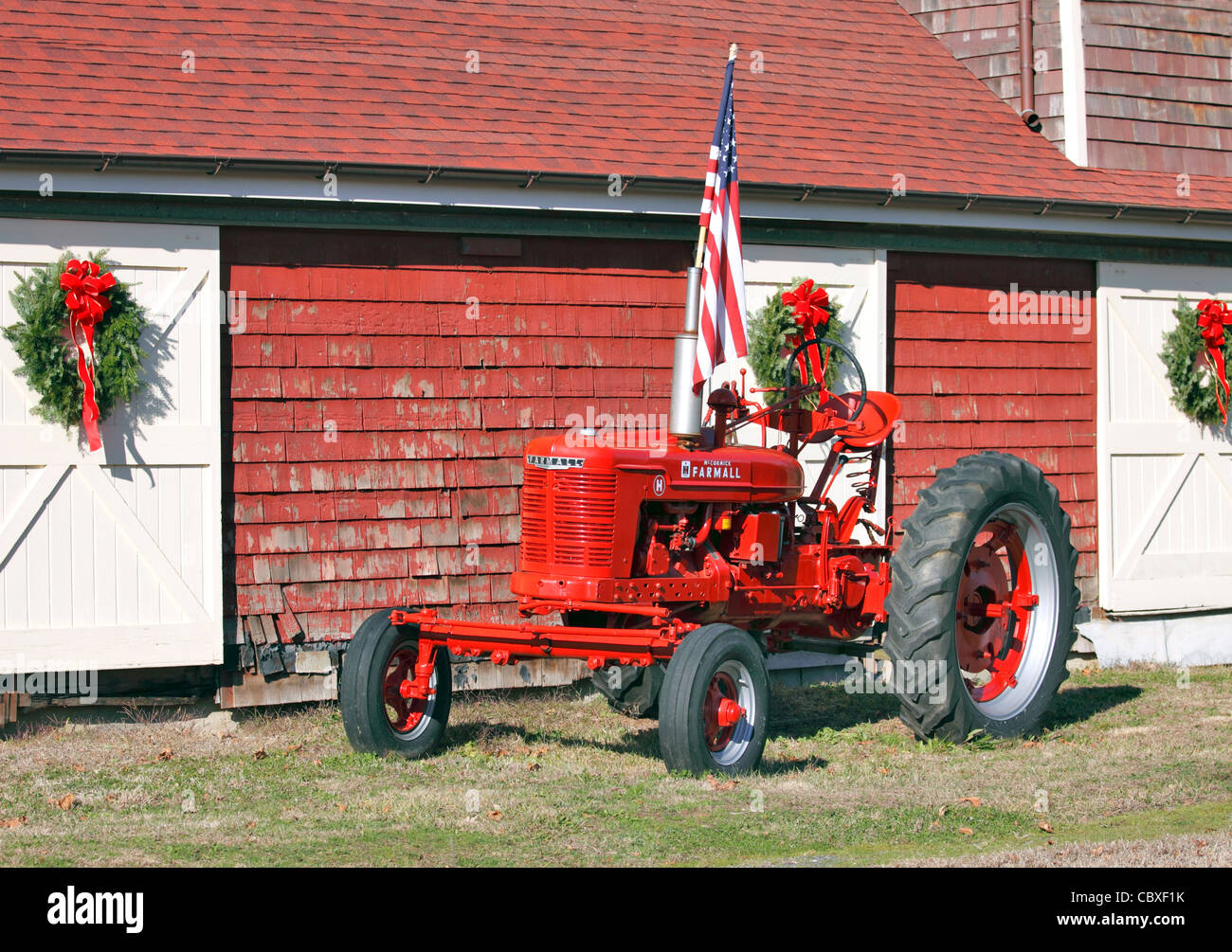 Bauernhof Traktor östlichen Long Island NY Stockfoto