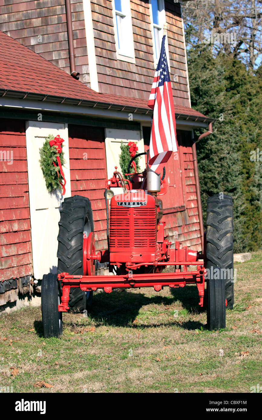 Bauernhof Traktor östlichen Long Island NY Stockfoto