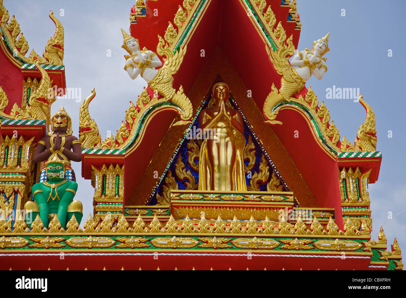 Einzelheiten zu einem Tempel in Phuket Thailand Stockfoto