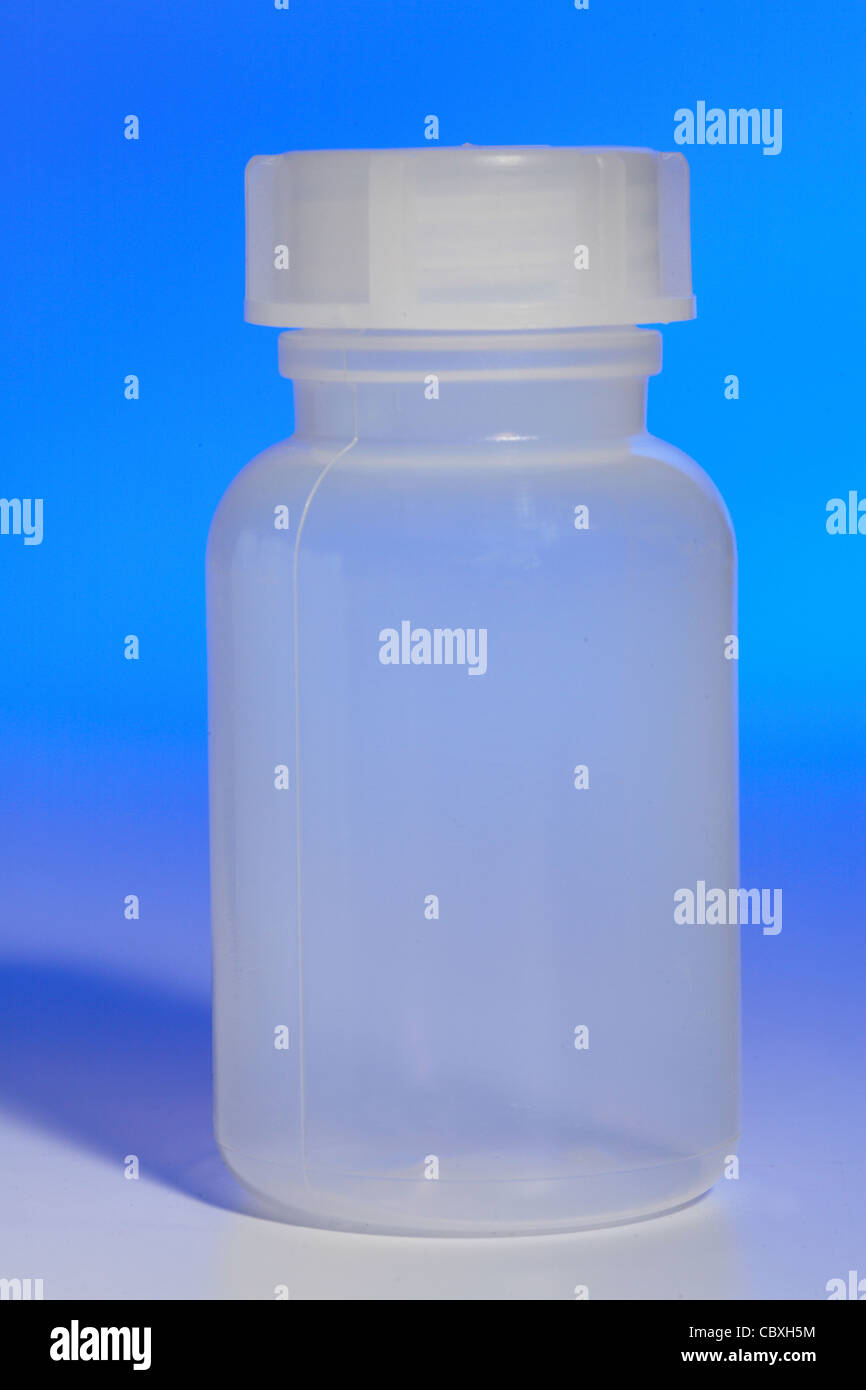 Kunststoff Probe Flasche Stockfoto