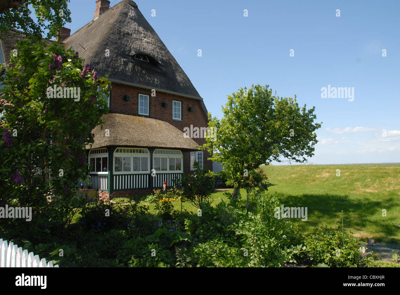 Kirchwarft (Kirche Hügel) auf der nordfriesischen Insel von Hallig