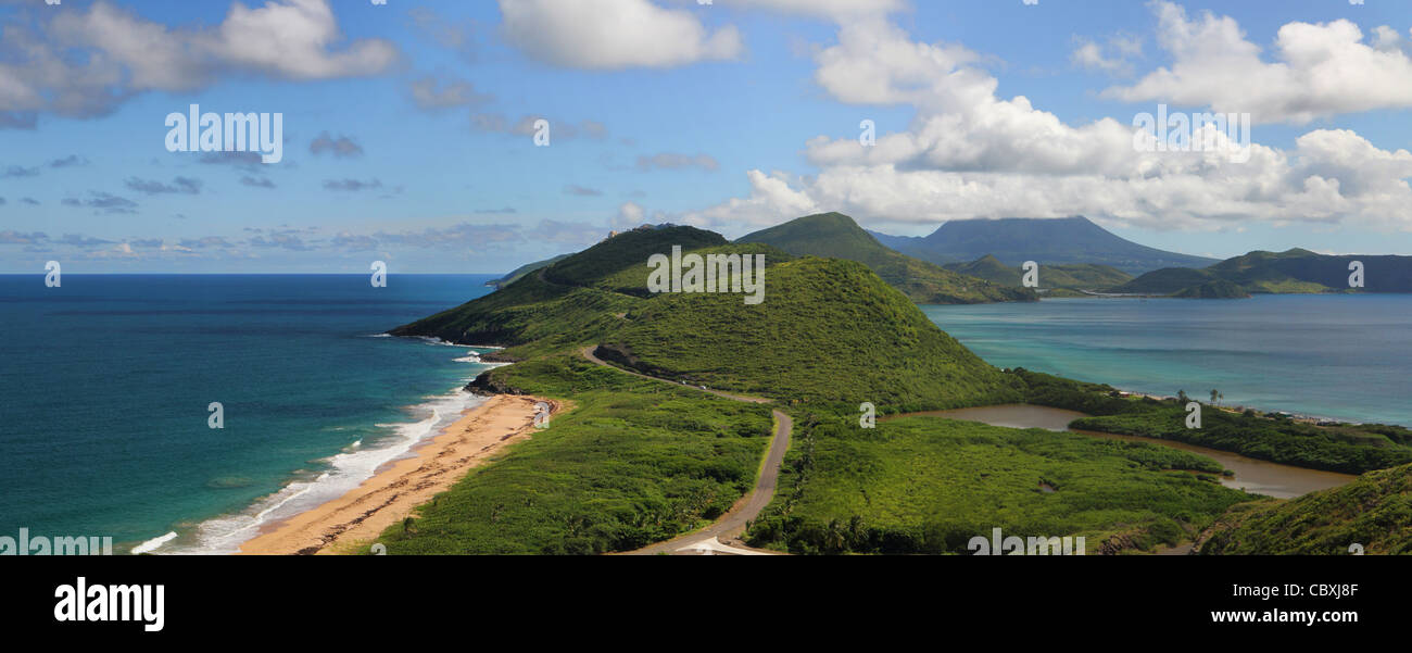 Zeigt von St. Kitts Nevis blickt, Atlantik und Karibik Stockfoto