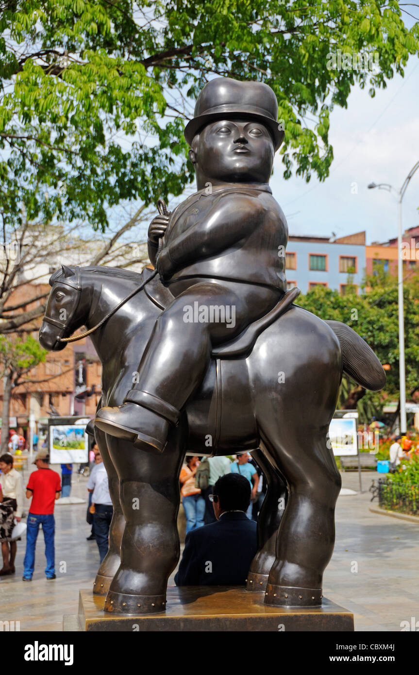 Skulptur von figurativen Malers und Bildhauers Fernando Botero Angulo, Plaza Botero, Medellin, Kolumbien Stockfoto Skulptur von figurativen Malers und Bildhauers Fernando Botero Angulo, Plaza Botero, Medellin, Kolumbien Stockfoto