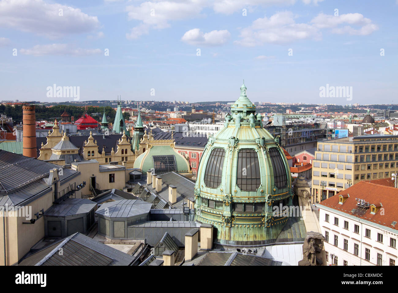 Luftaufnahme von Prag Stockfoto