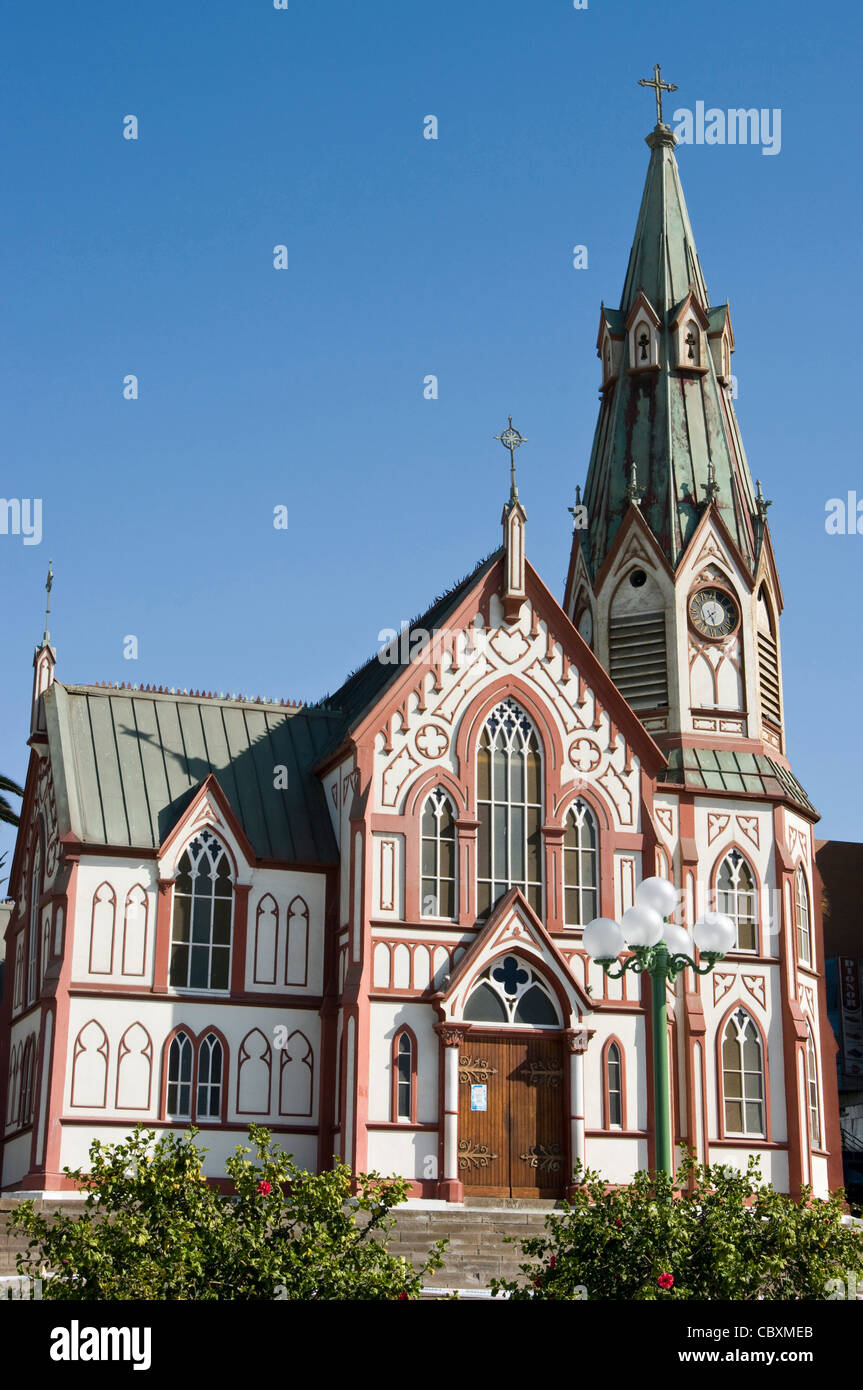 Chile. Arica Stadt. Kathedrale von San Marcos (Gustave Eiffel 1876). Gebäude aus Metall. Stockfoto