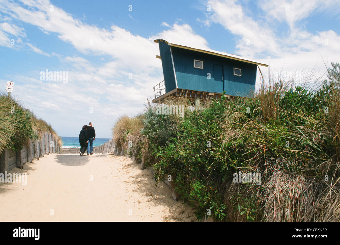 Eingang zum 90 Mile Strand des Seebades Gippsland Lakes Eingang Victoria, Australien Stockfoto