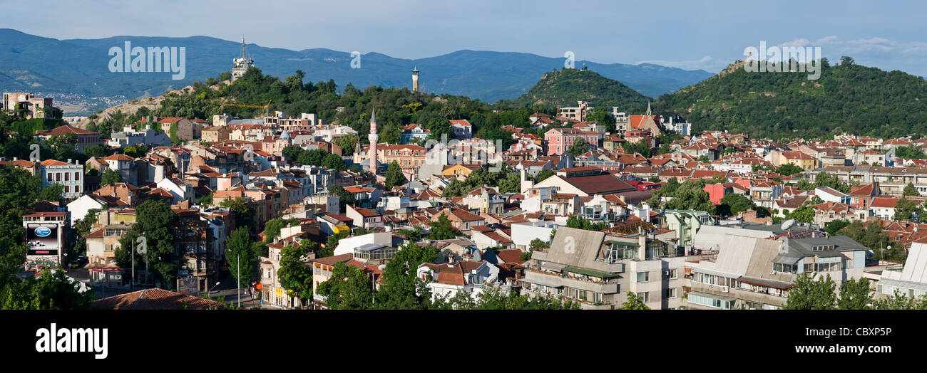 Panorama der Stadt von Plovdiv (Bulgarien) Stockfoto