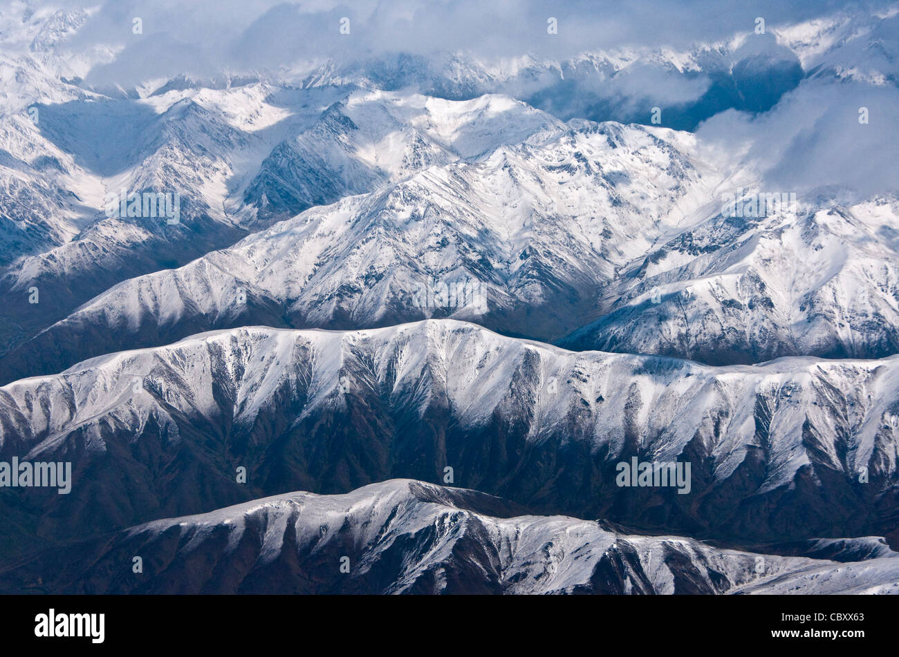 Schneebedeckten Alpen auf der Südinsel von Neuseeland Stockfoto
