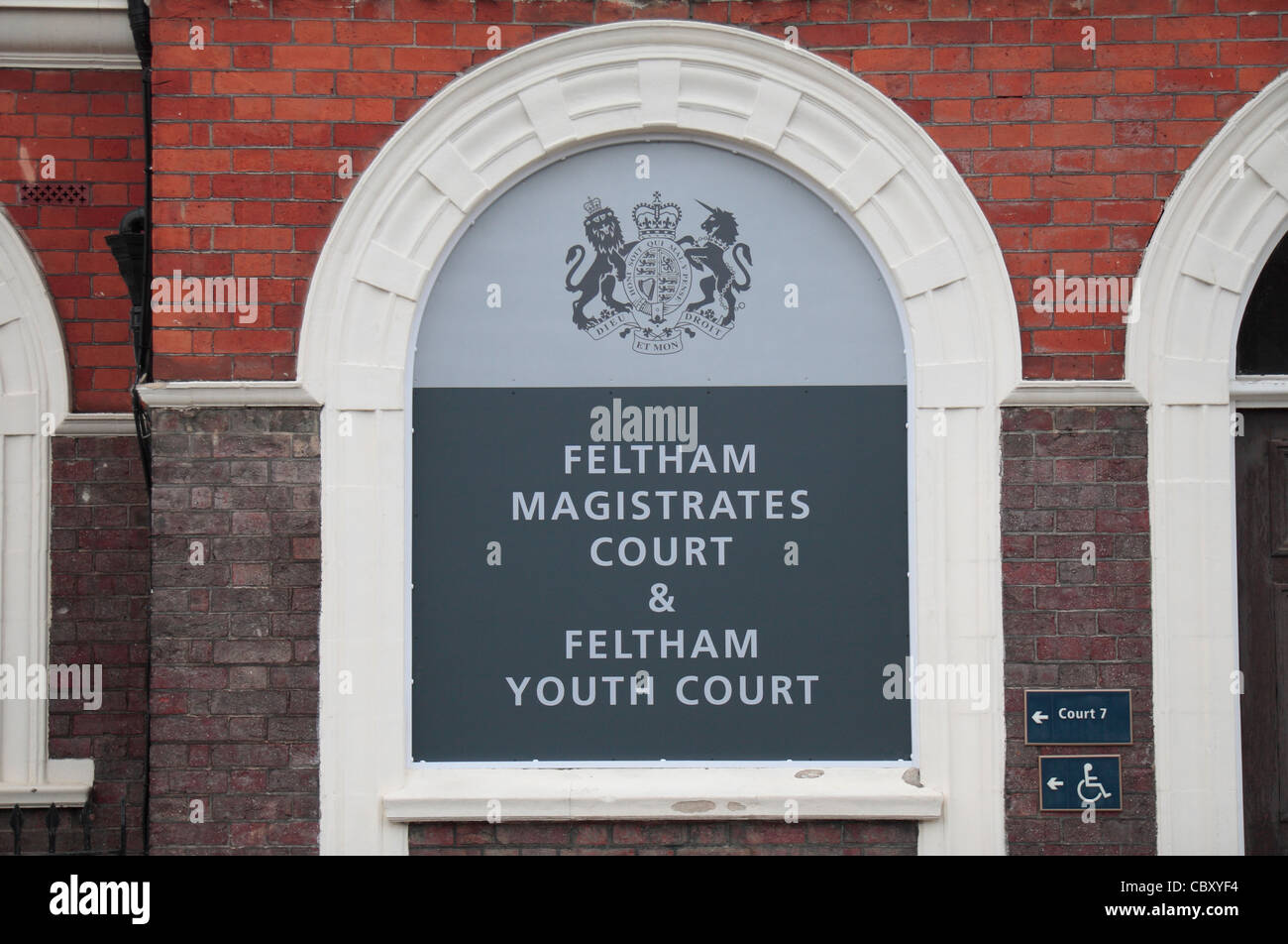 Feltham Magistrates Court und Jugendgericht Feltham, Hanworth Road, Feltham Middlesex, UK Stockfoto