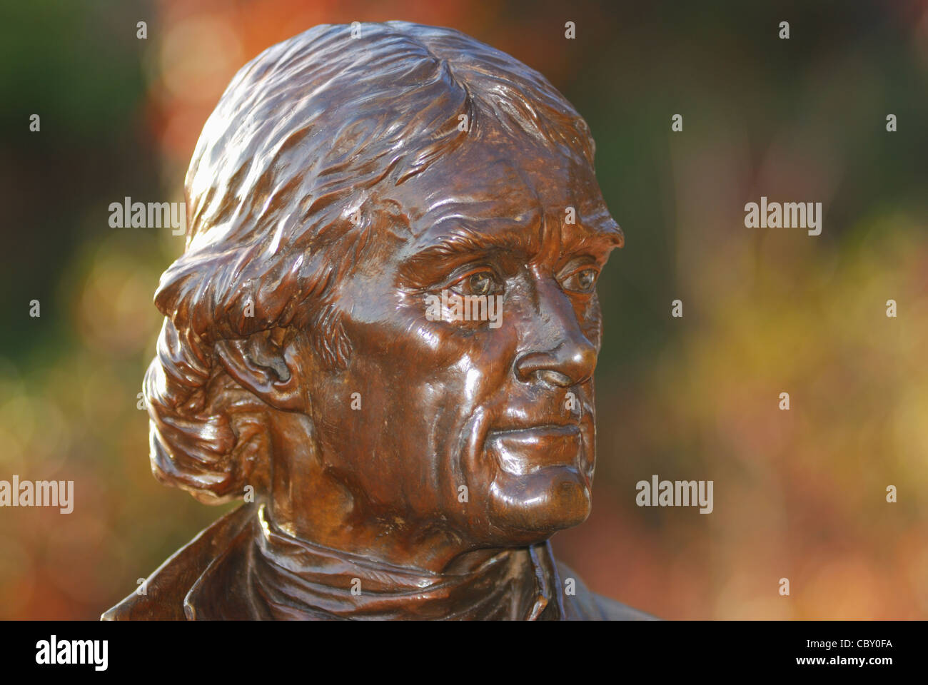 Statue von Thomas Jefferson in Monticello Stockfoto