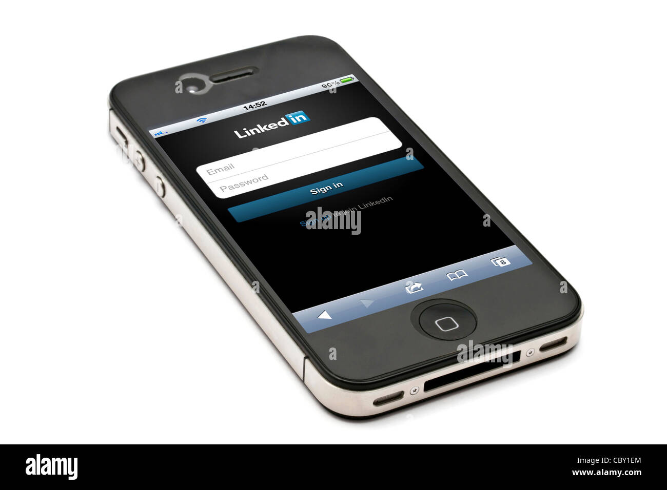 Webseite von LinkedIn auf Apple iPhone 4 s Bildschirm anzeigen Stockfoto