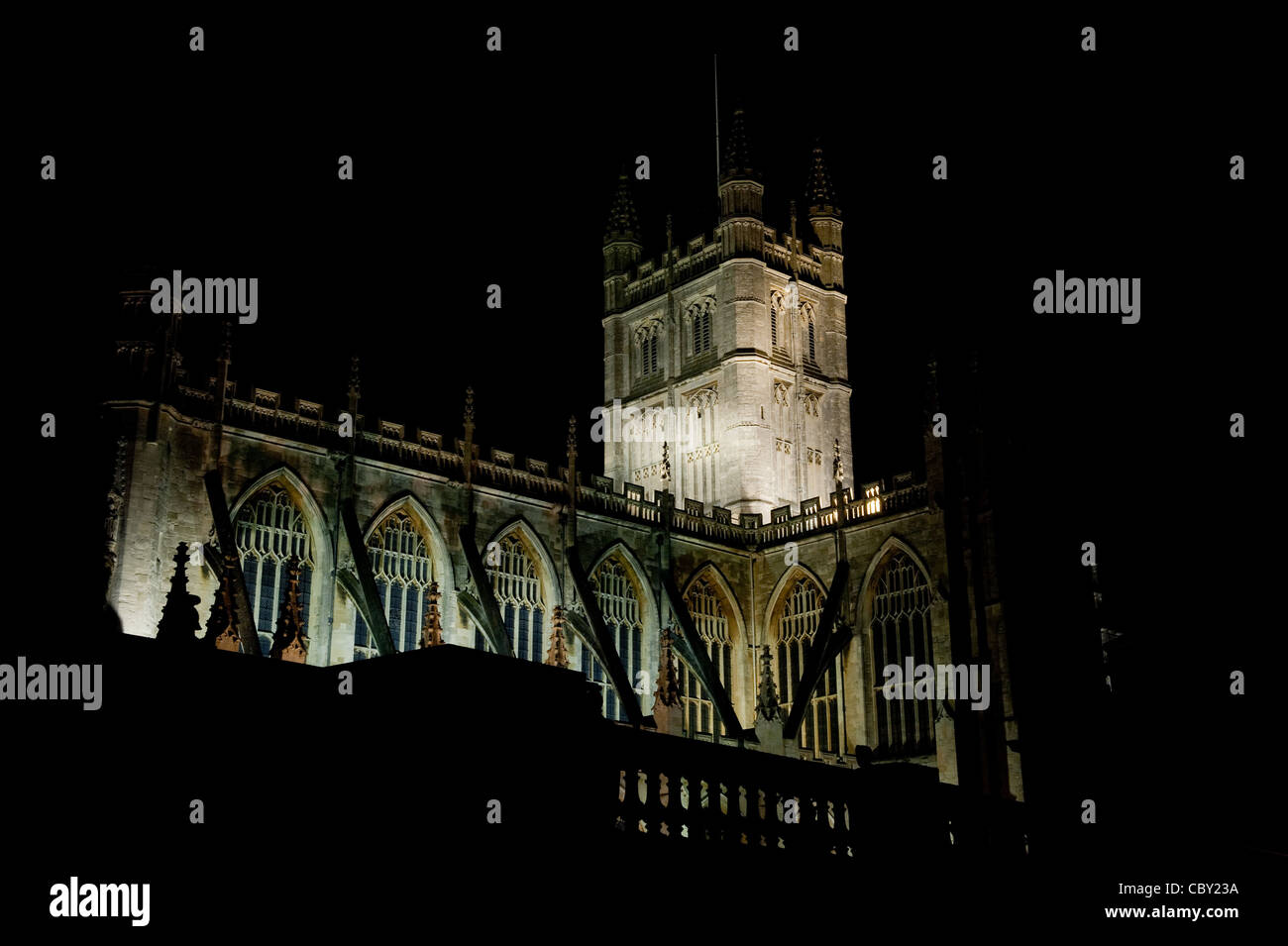 Die Abbey Church of Saint Peter and Saint Paul, Bad, allgemein bekannt als Bath Abbey Stockfoto