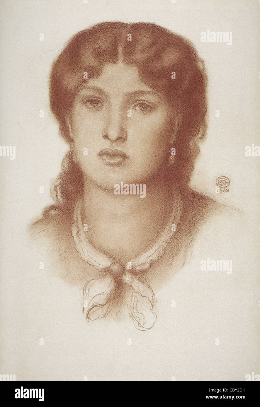 Dante Gabriel Rossetti Portrait von Fanny Cornforth 1868 rote Kreide auf Papier Stockfoto