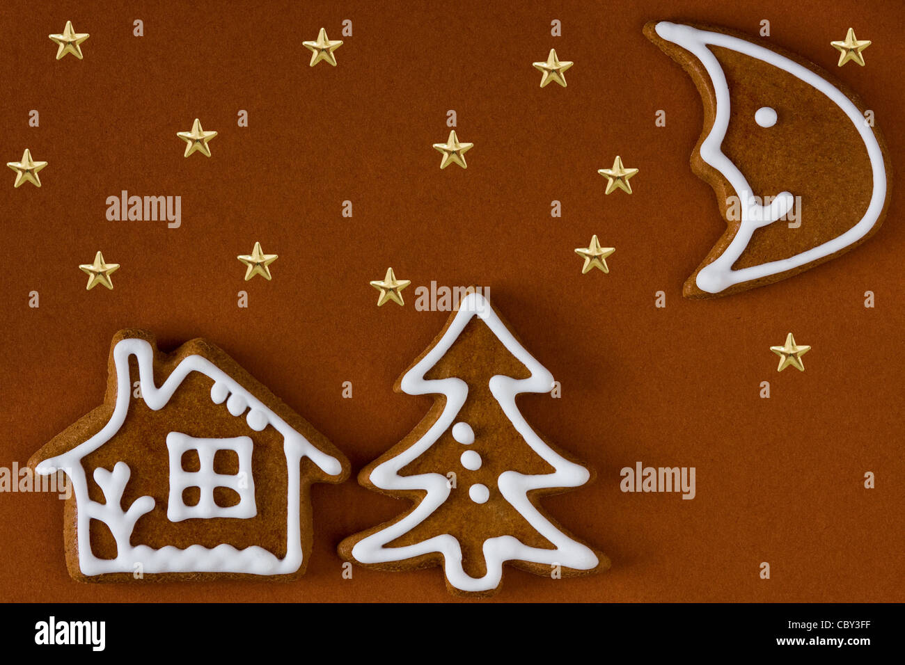 Aromatische Lebkuchen - Weihnachtsplätzchen Stockfoto