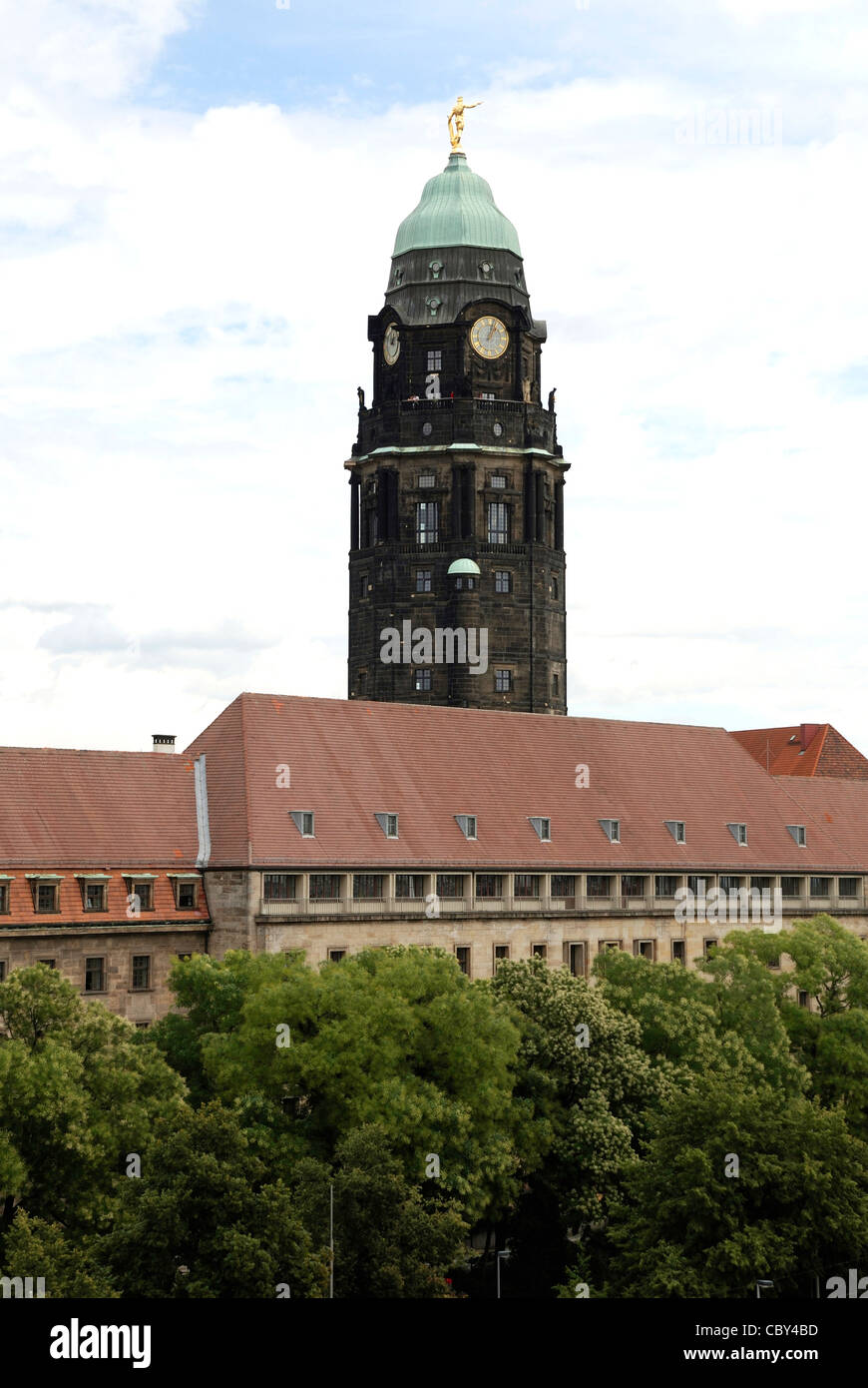 Rathaus der sächsischen Landeshauptstadt Dresden. Stockfoto