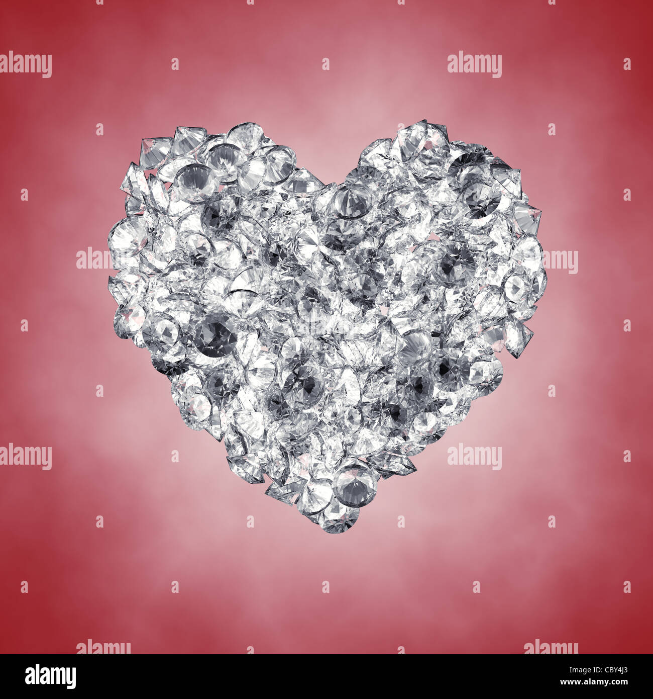 Diamanten in Form eines Herzens, Valentinstag feiern Stockfoto
