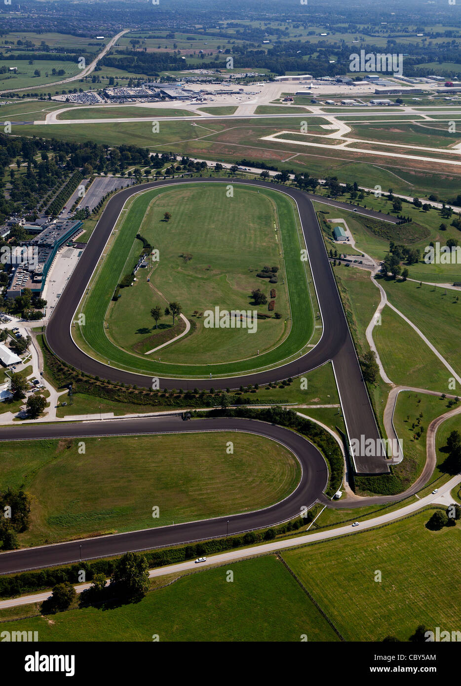 Luftaufnahme Keeneland, Blue Grass Airport, LEX, Lexington, Kentucky Stockfoto