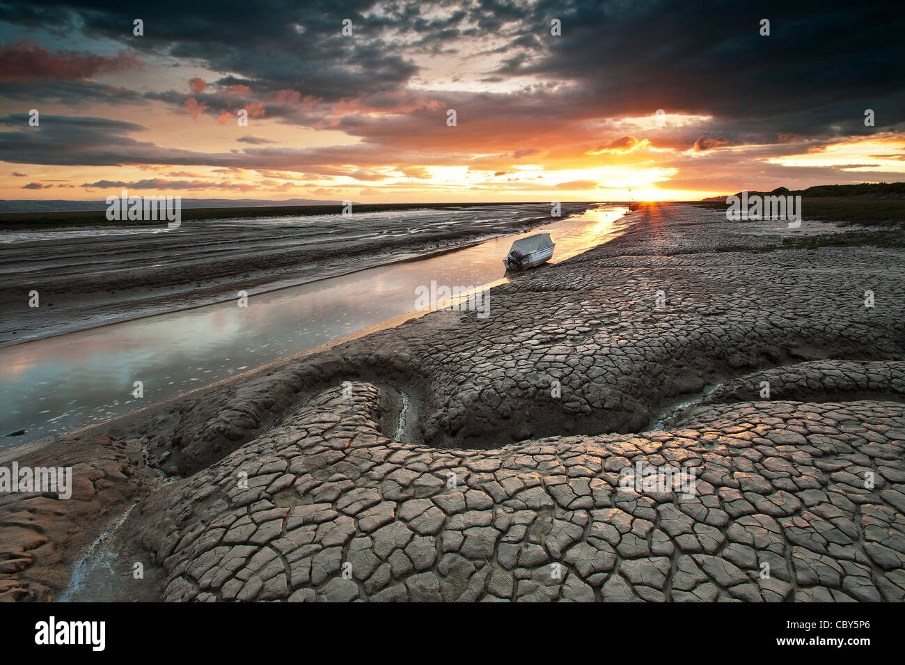 Mud Flats Heswall Strand der Wiral Cheshire Stockfotografie Alamy