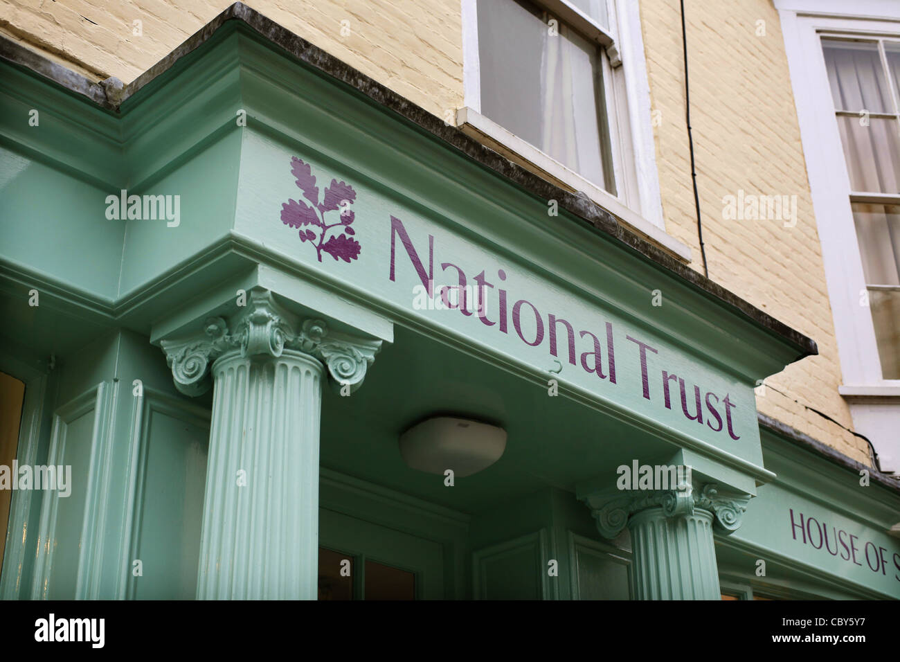 National Trust Shop Beschilderung. Stockfoto