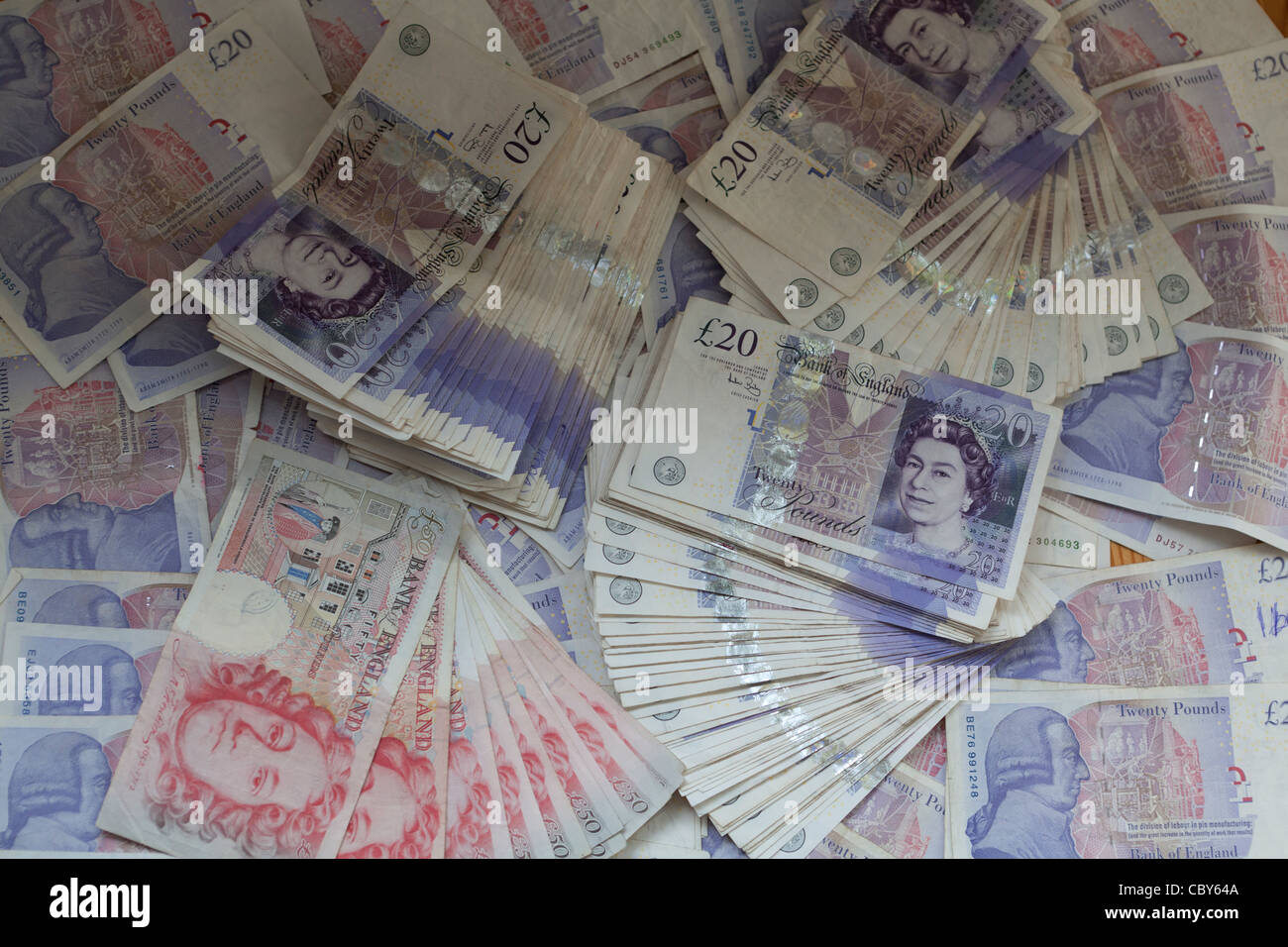 UK-Pfund-Banknoten Stockfoto