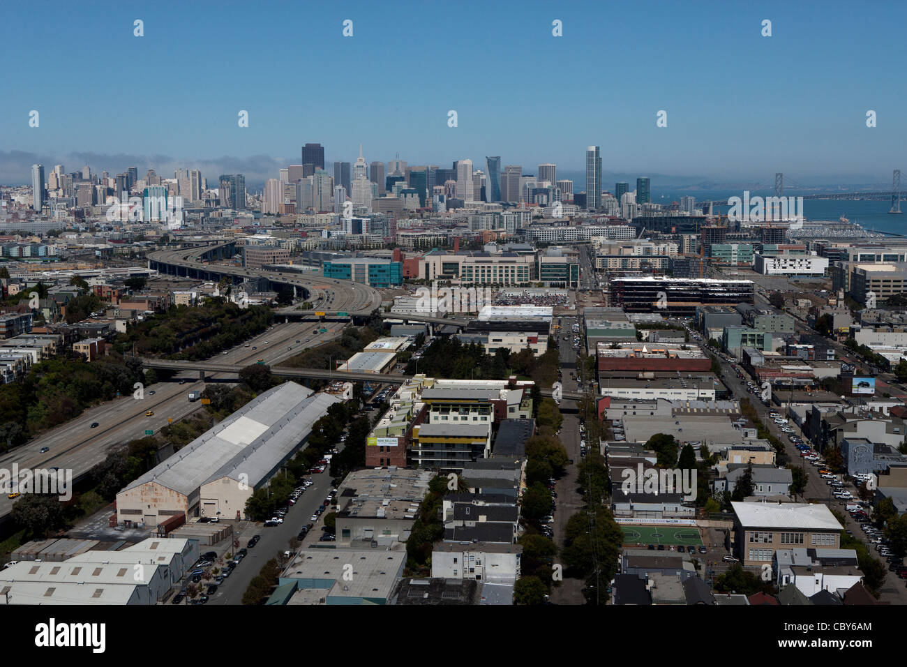 Luftaufnahme Skyline von San Francisco, Kalifornien Stockfoto