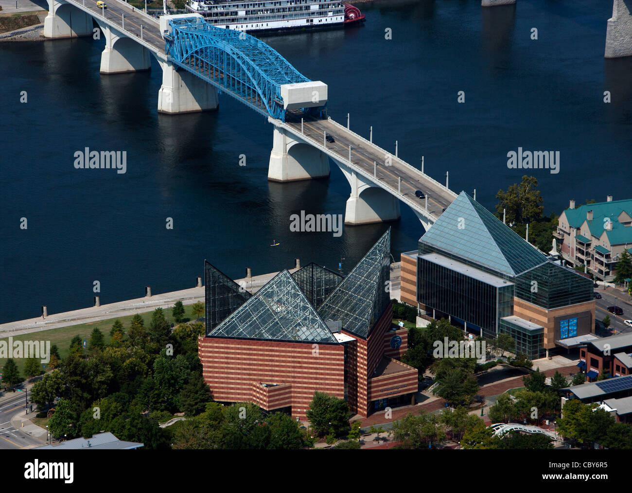 Luftaufnahme Tennessee Aquarium, Chattanooga, Tennessee Stockfoto