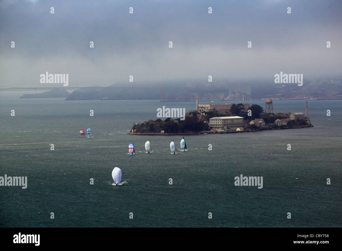 Luftaufnahme Rolex Big Boot Serie San Francisco Bay, Kalifornien Stockfoto