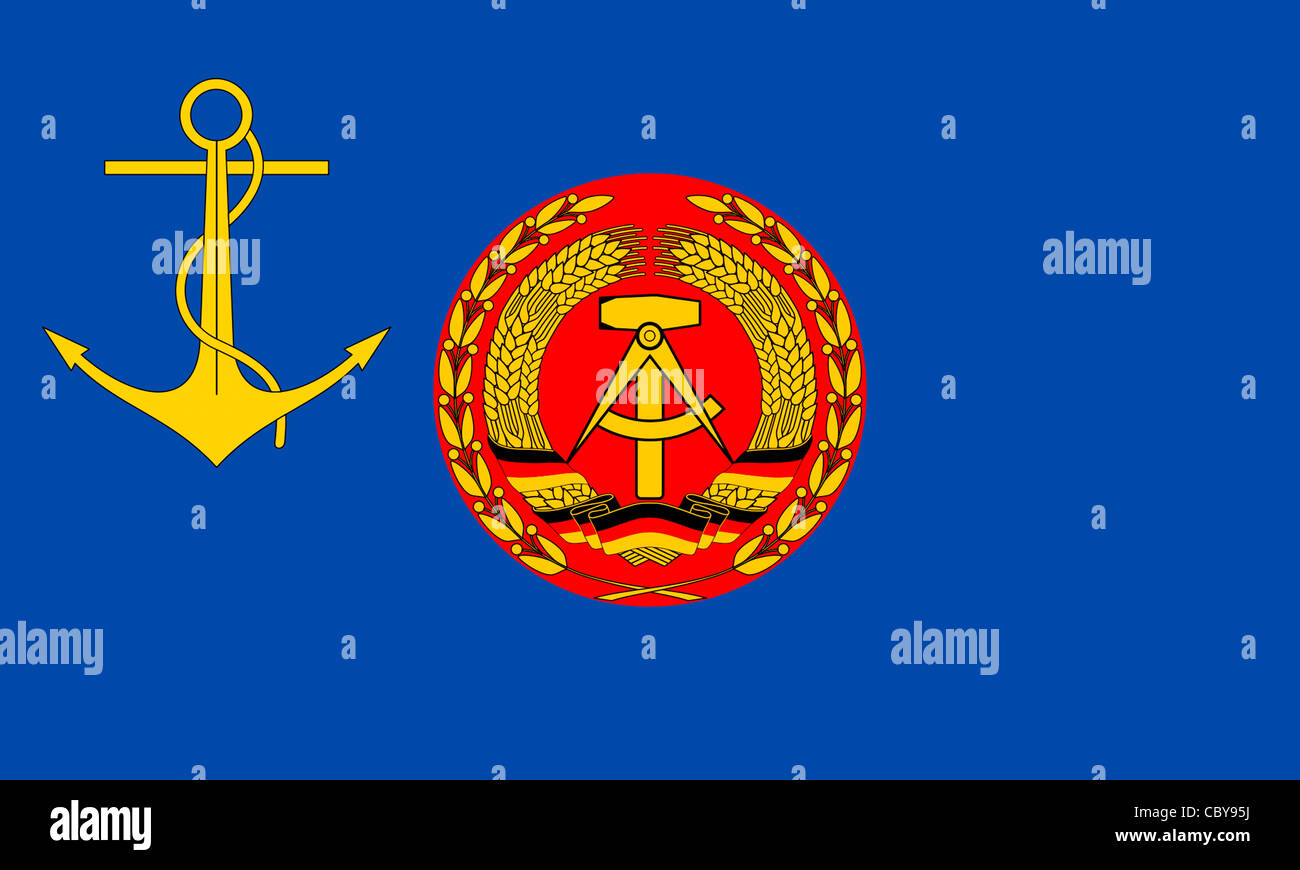 Flagge des Chefs der Menschen Marine der nationalen Volksarmee Armee NVA der DDR. Stockfoto