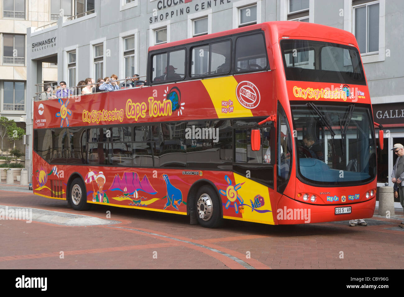 Kapstadt: Waterfront V & A - Tour-bus Stockfoto