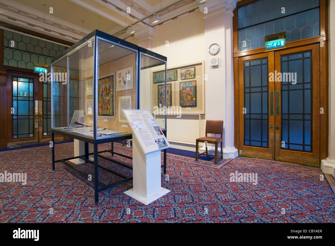 Der Rumpf-Tapete auf dem Display in der Guildhall, Rumpf Stockfoto