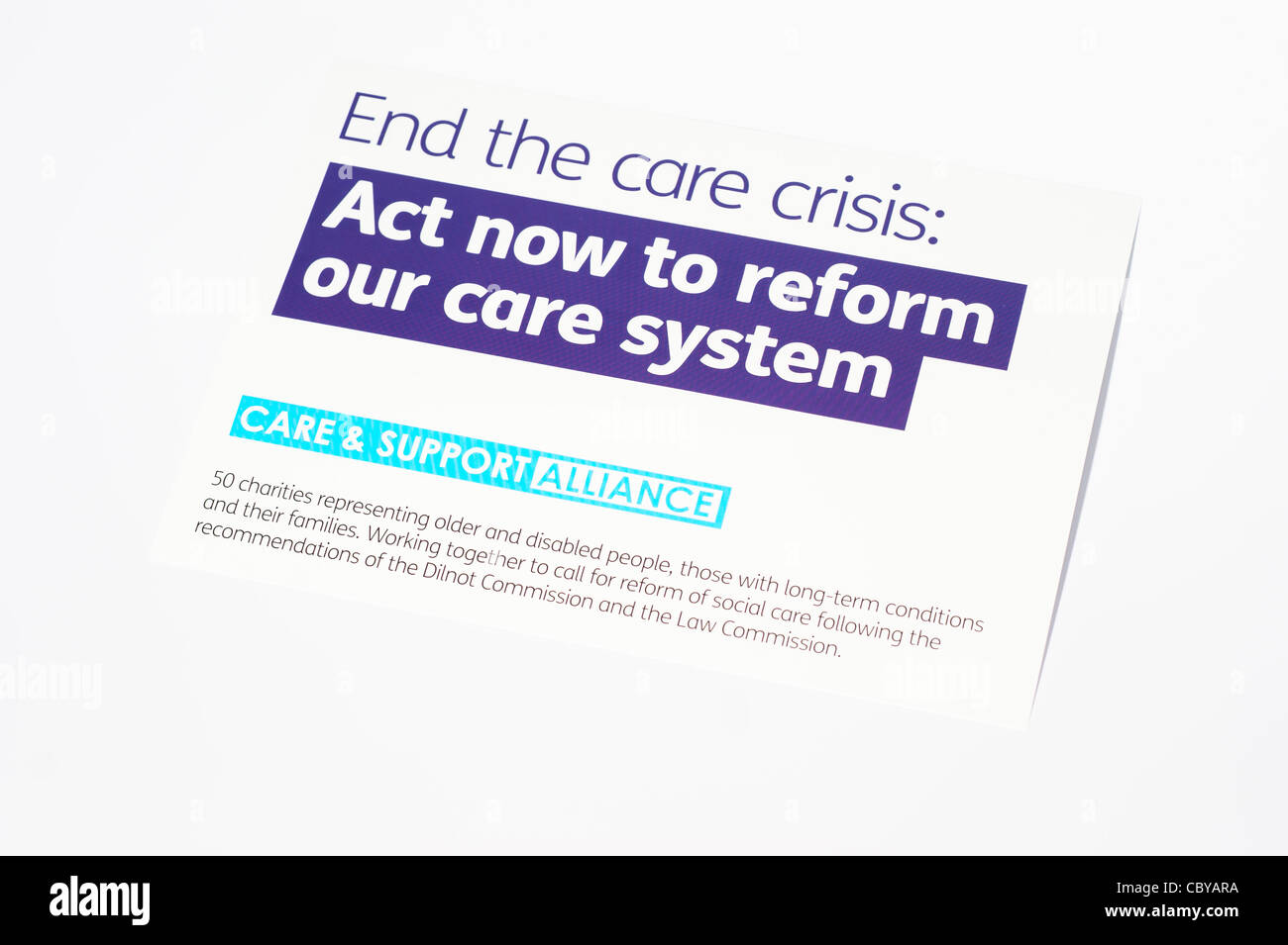 Formular zum Schreiben auf MP-Kampagne für ein besseres System & Rechte für ältere & behinderte Menschen Stockfoto