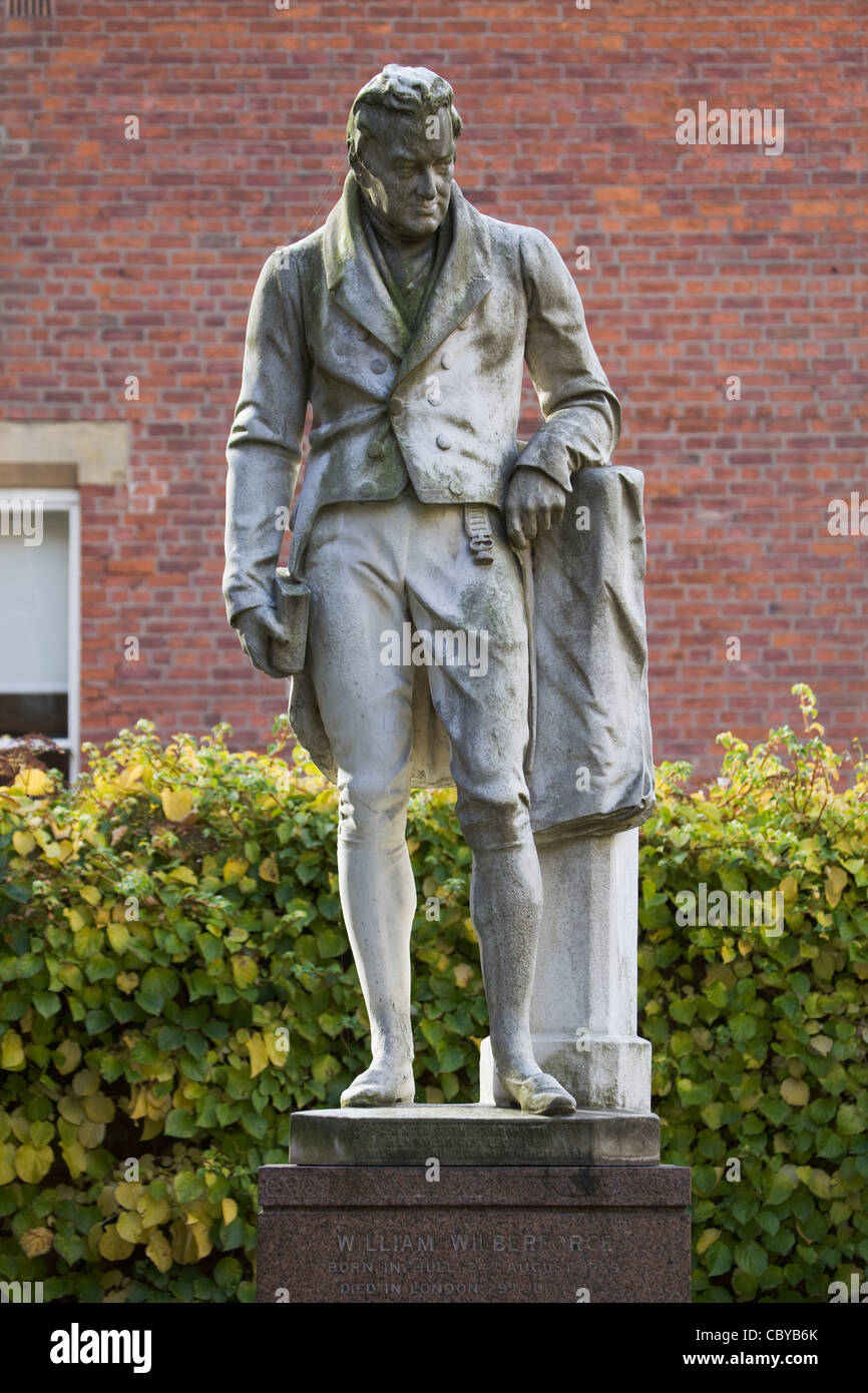 Eine Statue von William Wilberforce Sackler Wilberforce House, Hull, East Yorkshire. Stockfoto