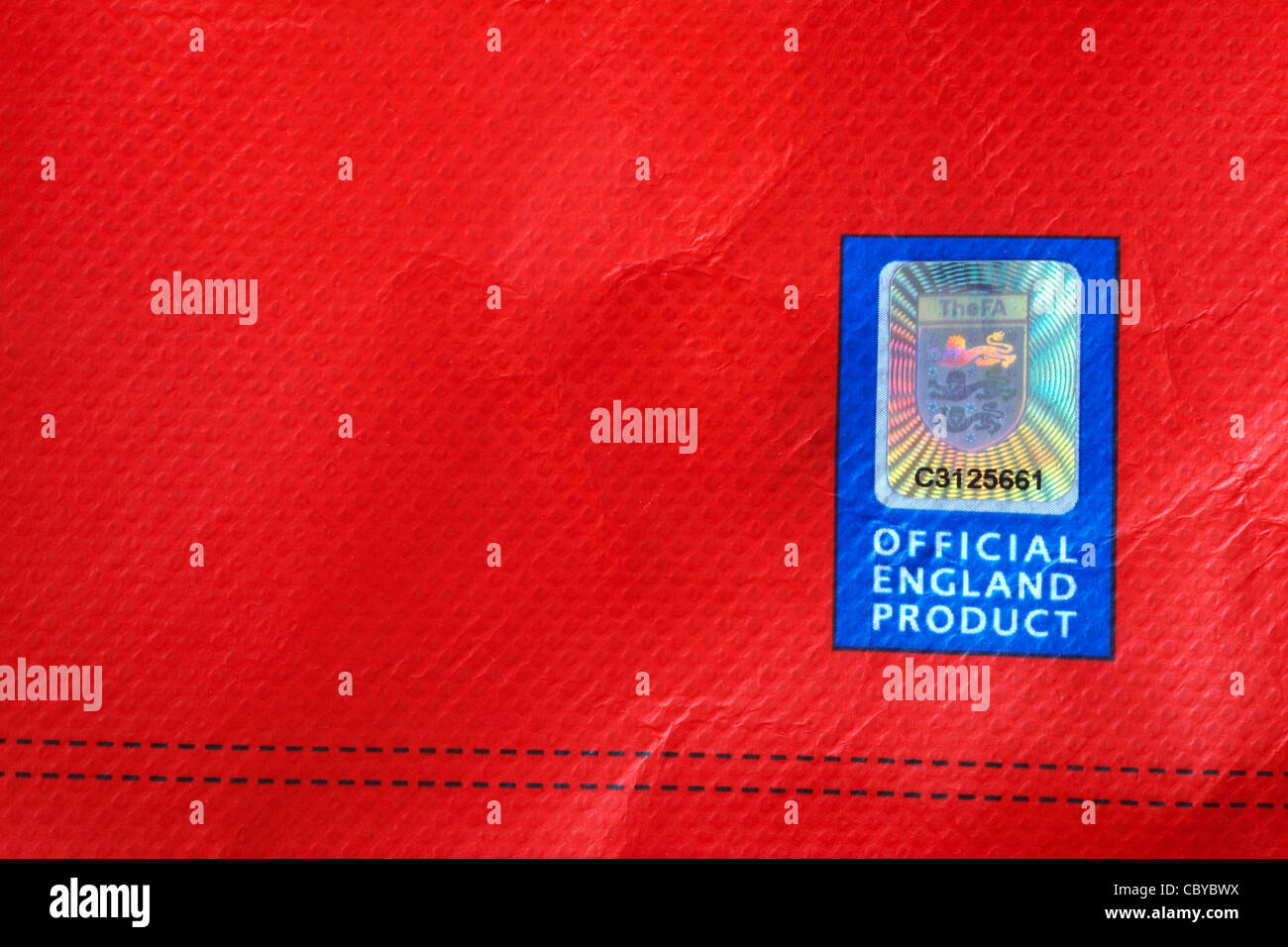 Offizielles Symbol der England-Produkt und Hologramm auf England Einkaufstasche Stockfoto