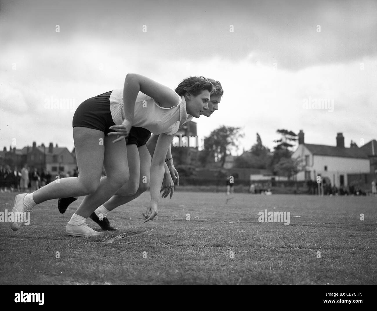 Frauen-Läufer in der West Midland England Uk 1957 Stockfoto