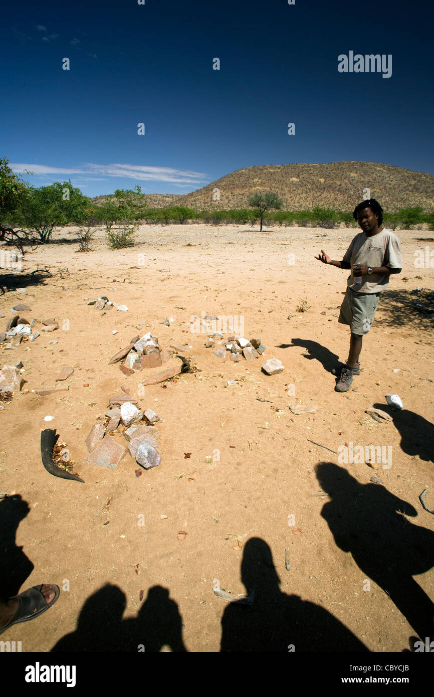 Himba Grabstätte - Orupembe Conservancy - Kaokoland, Namibia Stockfoto