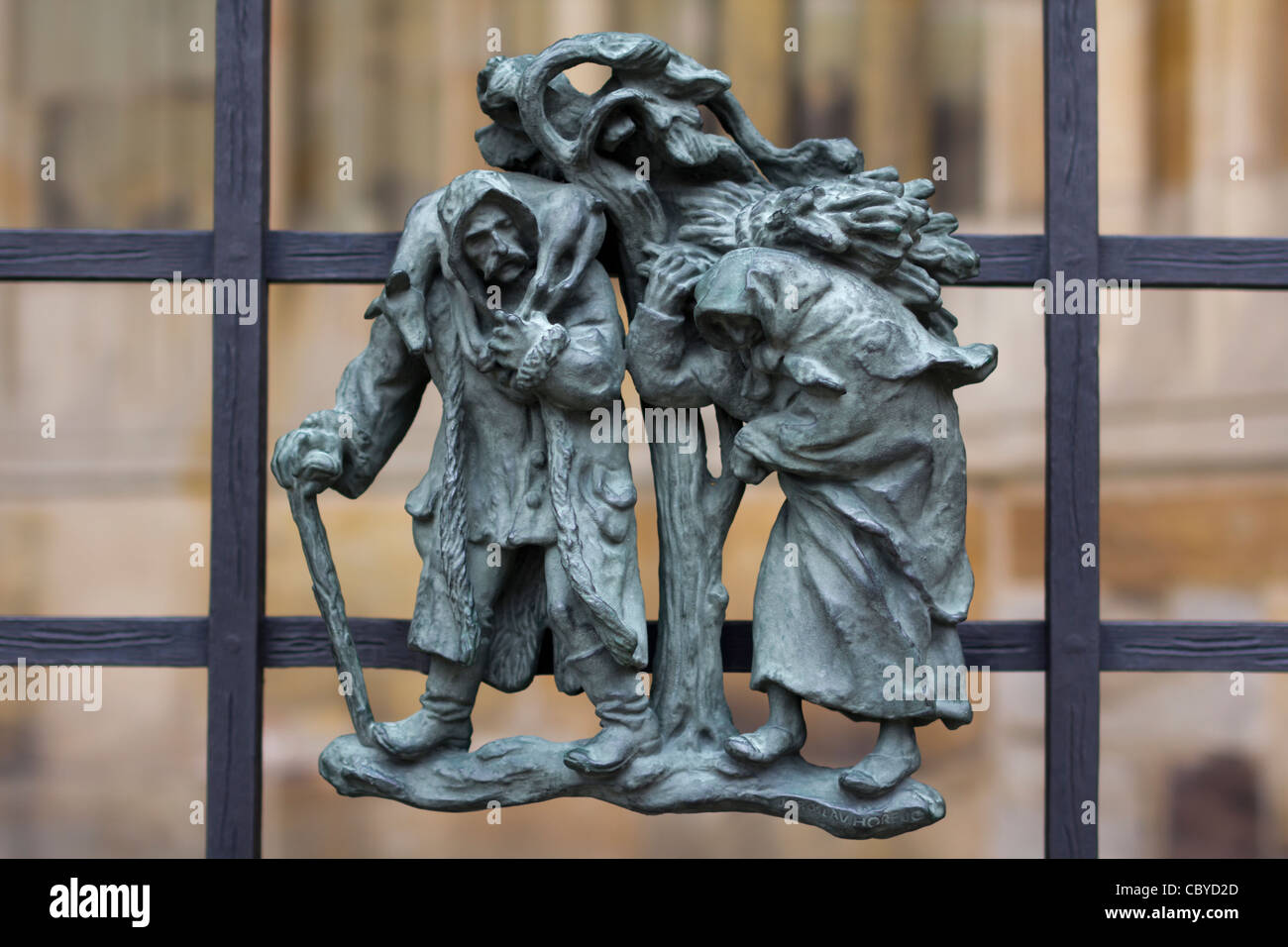 Bronze Miniatur von Jaroslav Horejc am St.-Veits-Kathedrale Prag Tschechische Republik Stockfoto