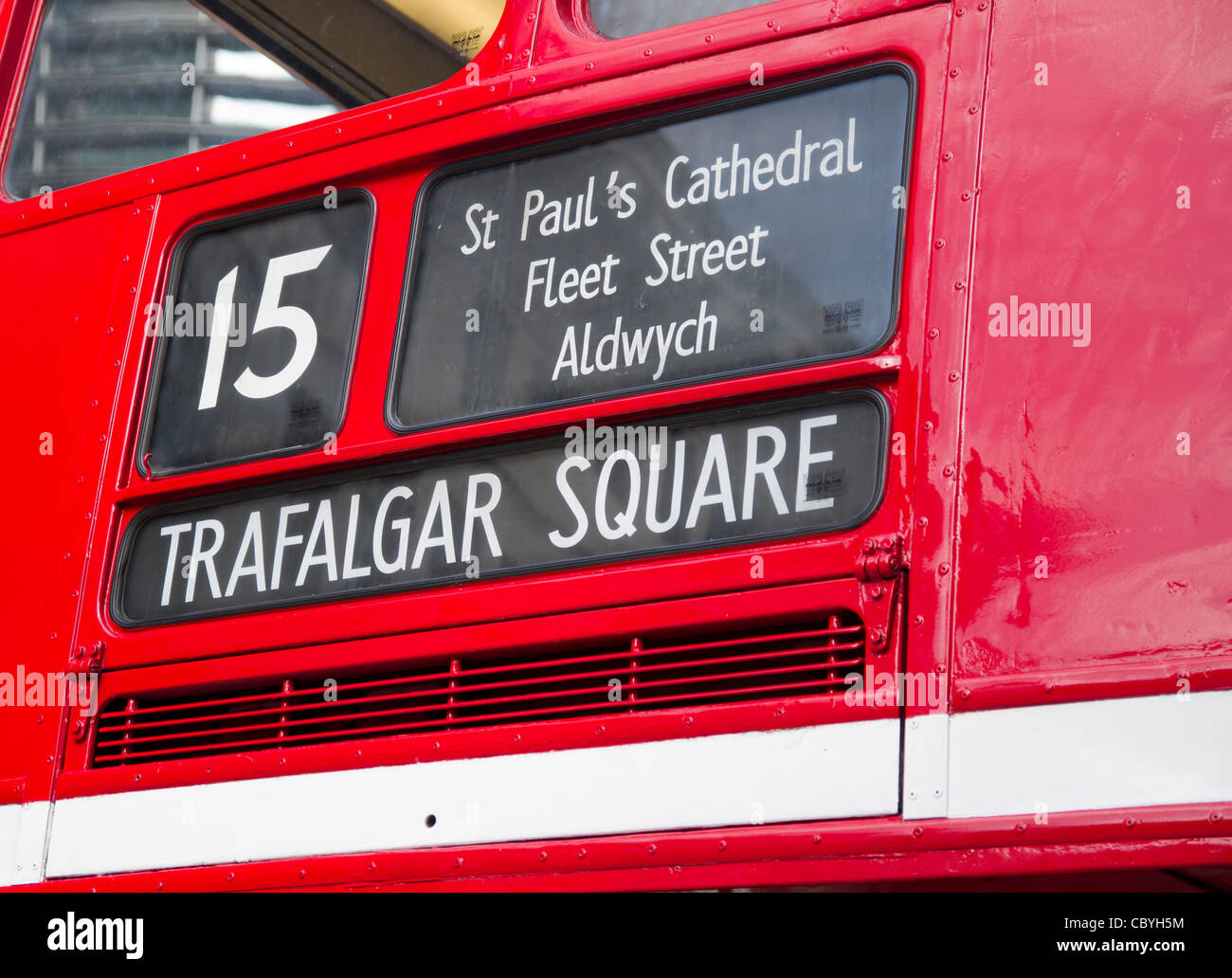 Londoner Routemaster Bus im detail Stockfoto