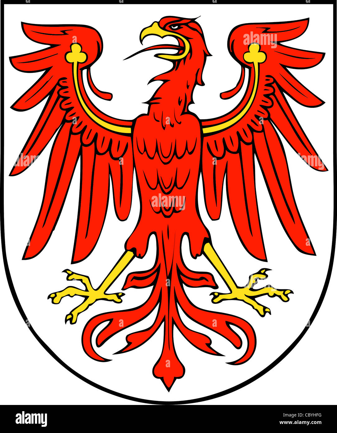 Wappen des Bundeslandes Brandenburg. Stockfoto