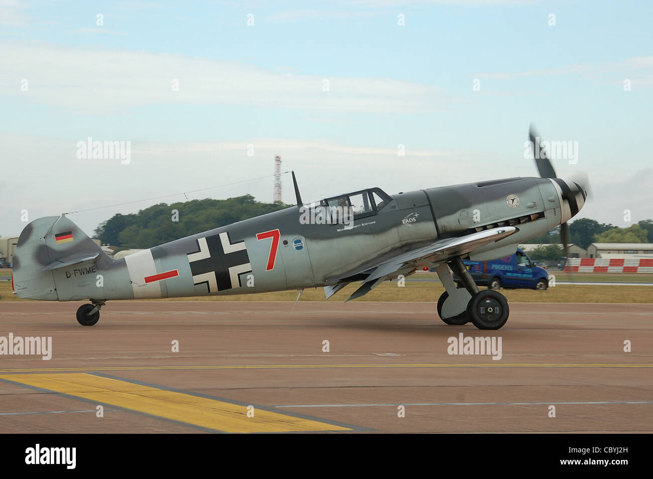 Hispano HA-1112 - M1L Buchon (das Spanisch gebauten Bf-109 mit Rolls-Royce Merlín 40-500-Motor), Stockfoto