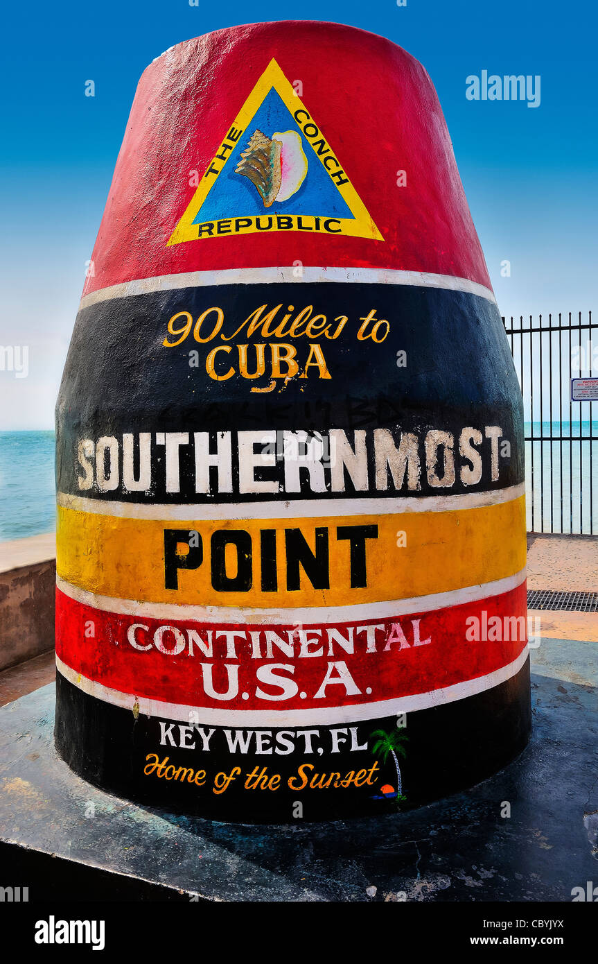 südlichen Punkt, Key West, Florida, Usa, Amerika Stockfoto