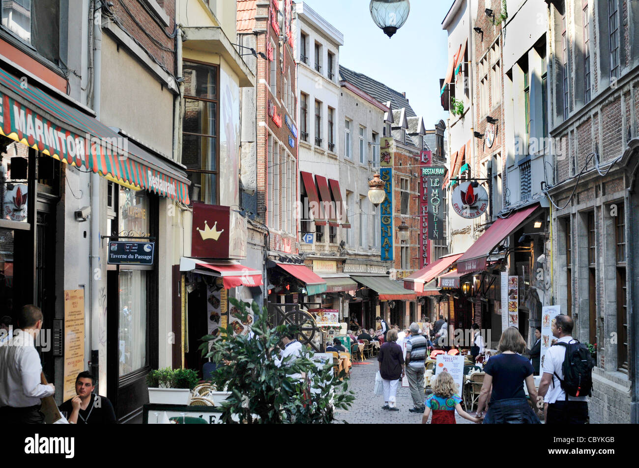 Cafe-Bereich in Brüssel Mitte Stockfoto