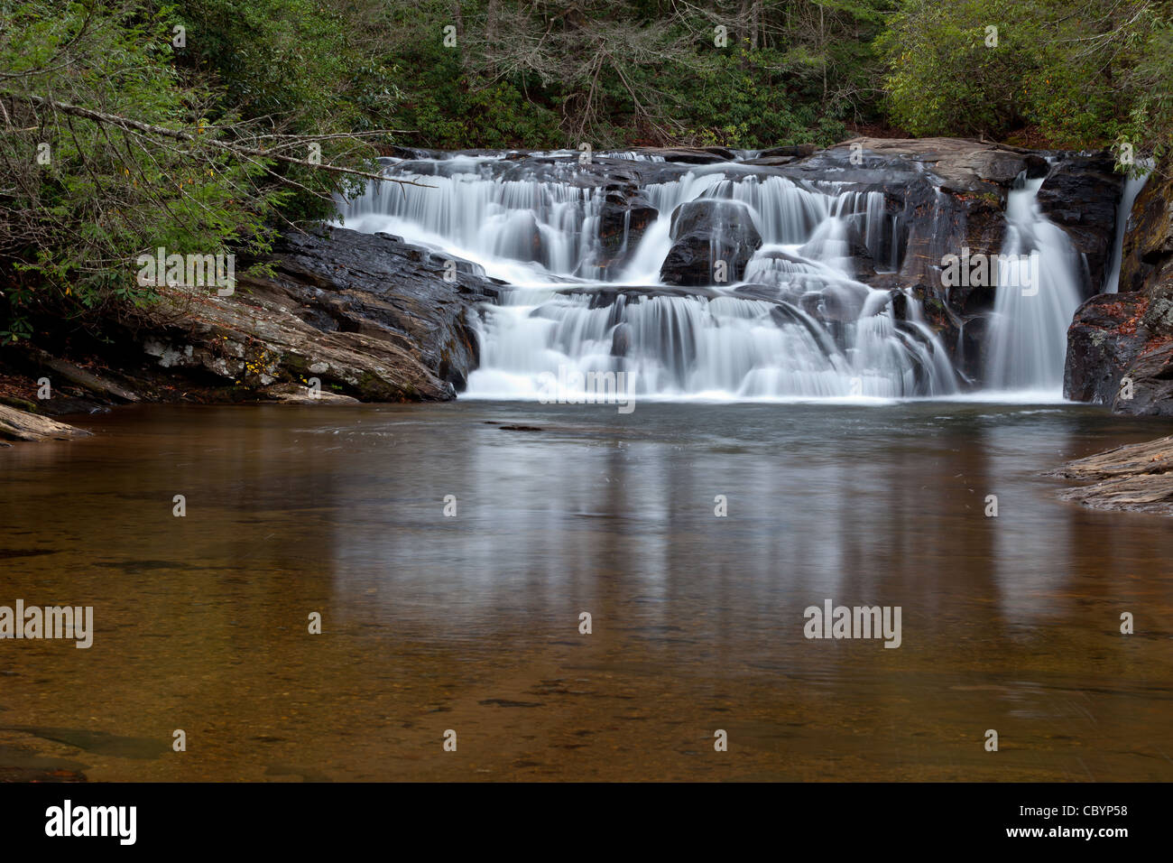 Dick's Creek Falls in Lumpkin County, GA Stockfoto