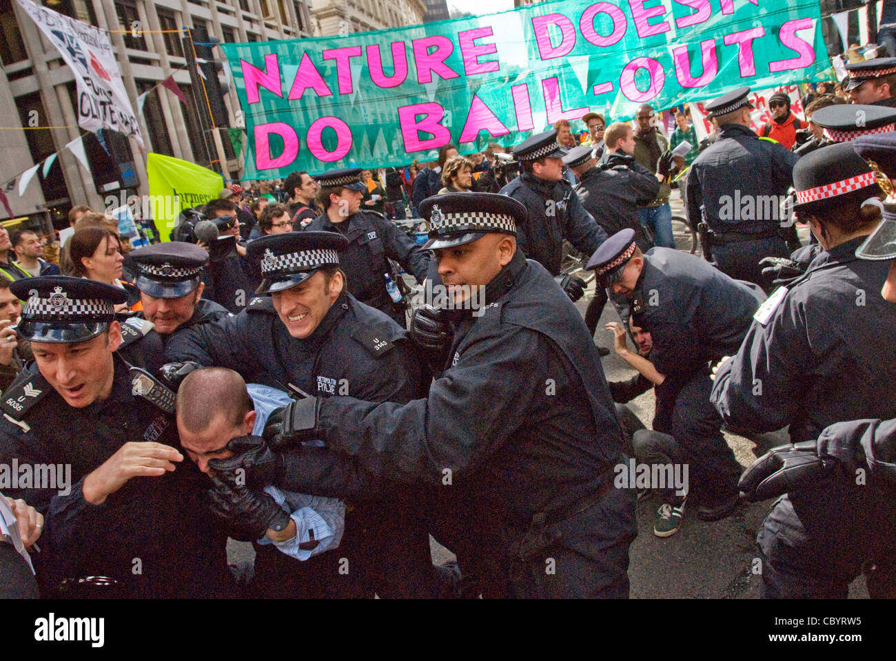 G20-Protest in London 1. April 2009 Stockfoto